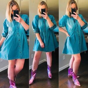 NWT Carson Denim Button Down Dress